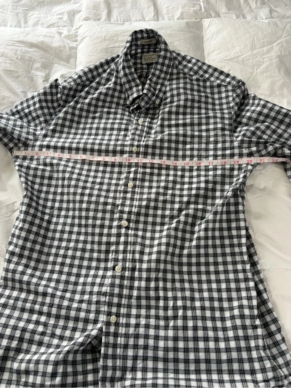 J. Crew Black and White Gingham Button-Down Shirt